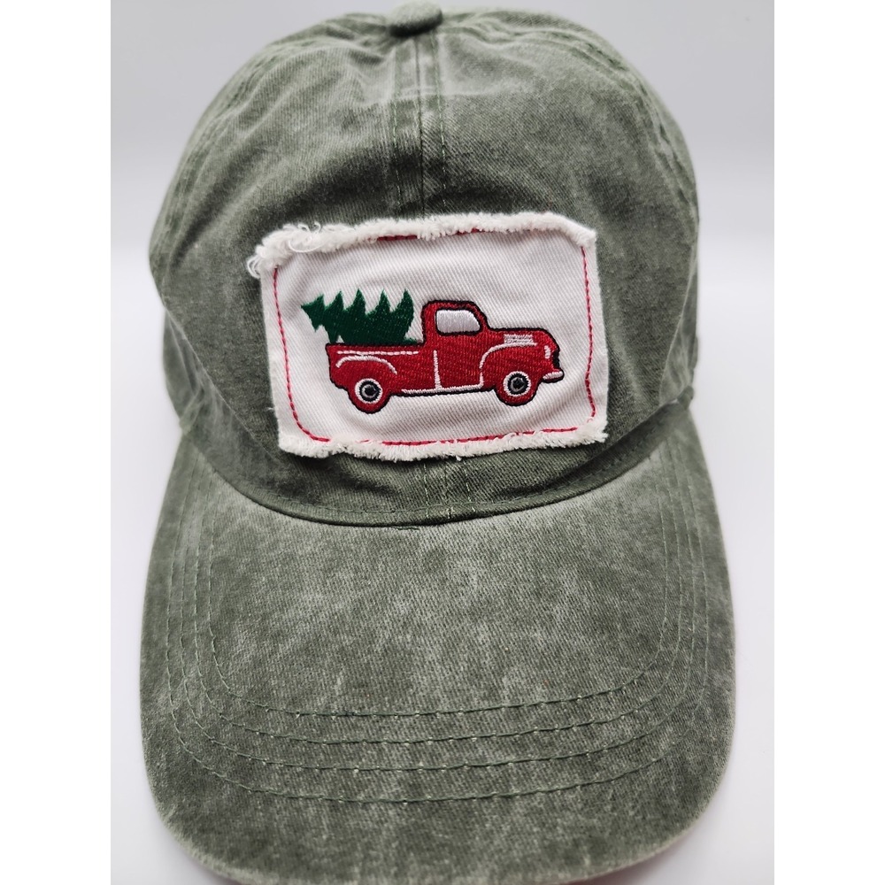 Truck With Christmas‎ Tree Slideback Baseball Cap Green One Size David And Young